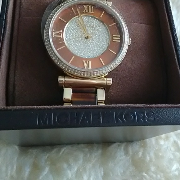 Michael Kors tortoise shell/gold watch main image 5